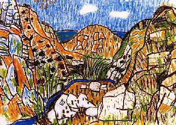 Eduard Bäumer. Paesaggio (Olio su tela di canapa - 1967)