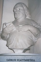 Tropea. Chiesa dei Gesuiti: busto di Carlo Scattaretica  eseguito da  Antonino de Amato e Domenico Biondo (1689)