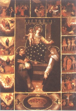 Ricadi. Chiesa di S. Pietro. Giuseppe Grimaldi: Madonna del Rosario (XVIII sec.).