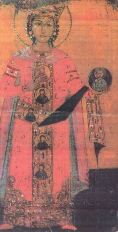Icona bizantina dei primi  XV secolo che raffigura Santa Ciriaca (Collezione privata)