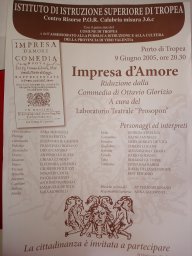 La locandina della Commedia 'Impresa d'Amore'