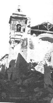 Una scena della devastazione del terremoto a Parghelia
